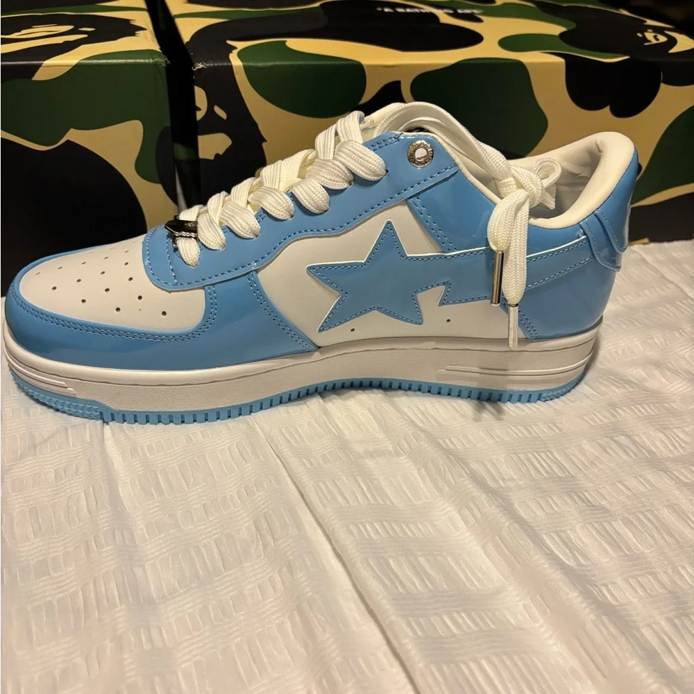BAPE Kids' Blue and White Sneakers - Picture 4 of 7